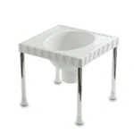 Square Commode Stool for Squat Toilets - White, Blue & Brown