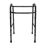 Height Adjustable Walking Frame for Elderly - Black Walker with Rubber Tips